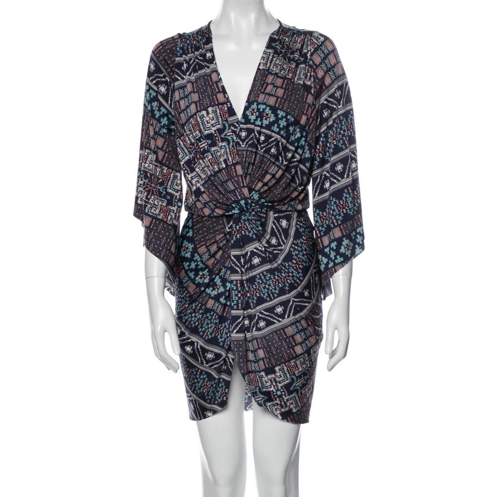Misa Los Angeles Size S Teget Twist Knot Geometric Printed Mini Dress